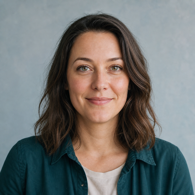 Synthetisches Porträt der fiktionalen Person Lea Hartmann