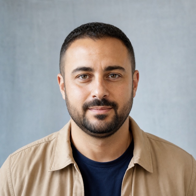 Synthetisches Porträt der fiktionalen Person Omar Haddad